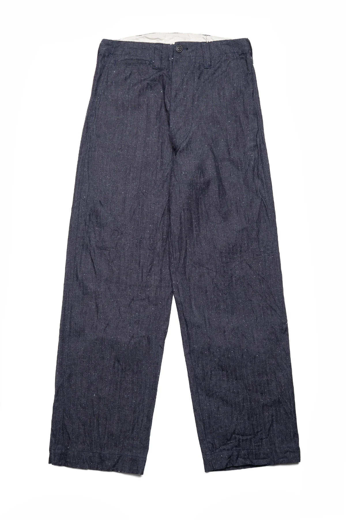 13oz Neppy HBT Military Wide Trousers - Indigo - 1