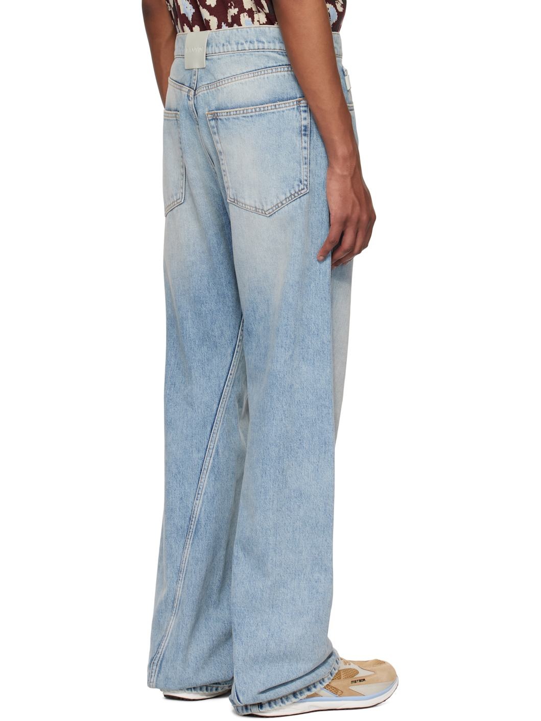 Blue Twisted Straight-Leg Jeans - 3