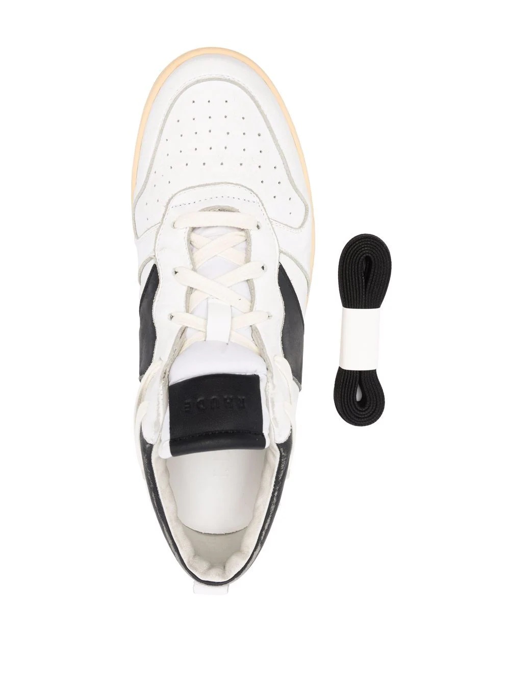 logo-print leather trainers - 4