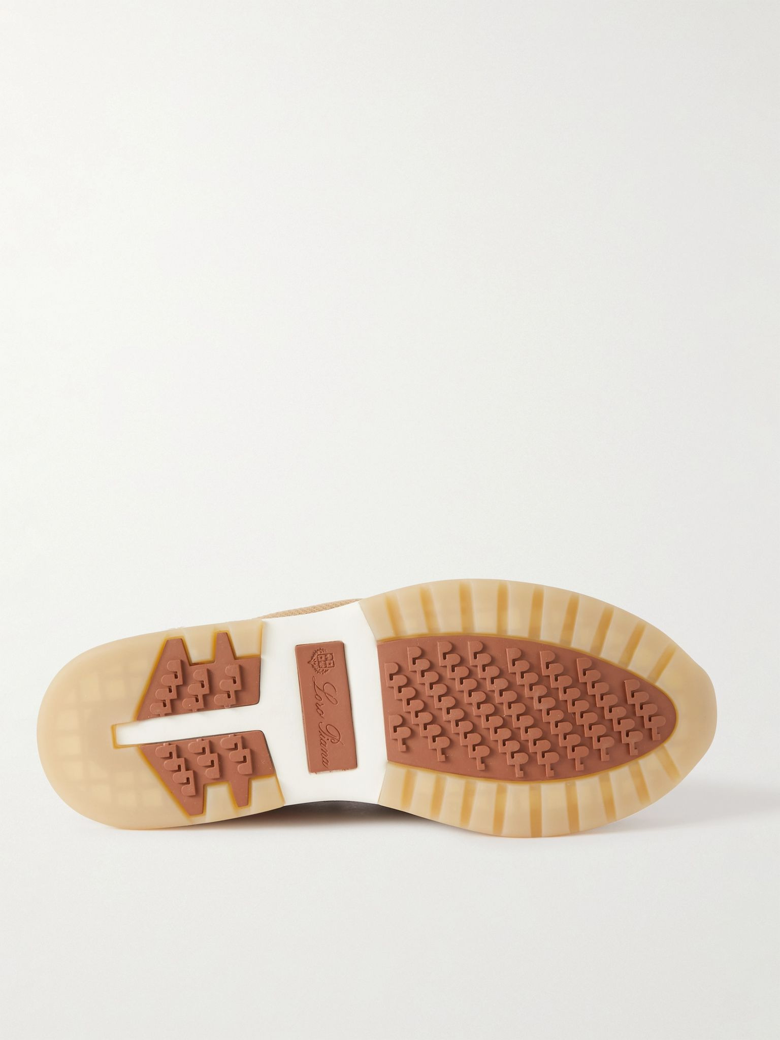 360 Flexy Walk Leather-Trimmed Knitted Wish Silk Sneakers Light brown - 7