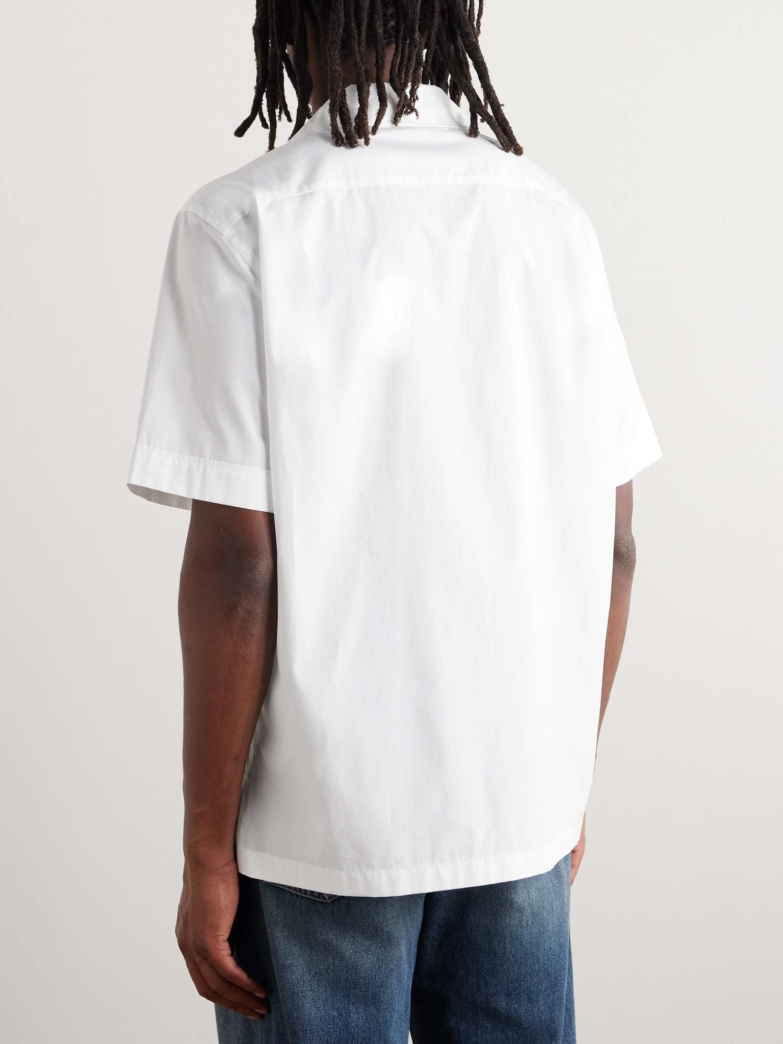 Camp-Collar Logo-Embroidered Cotton-Poplin Shirt - 3