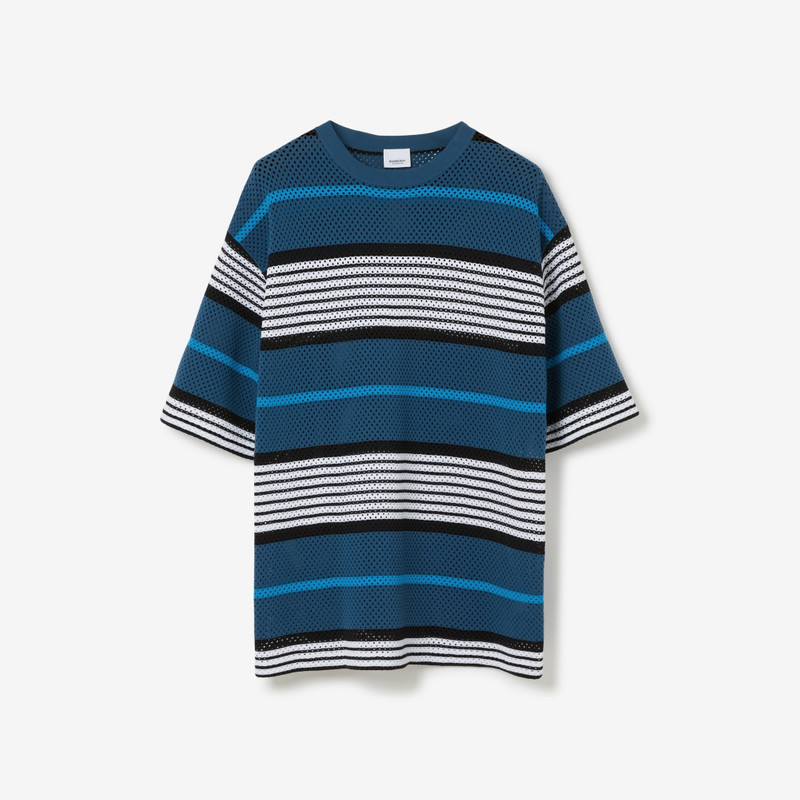 Stripe Print Nylon Oversized T-shirt 1