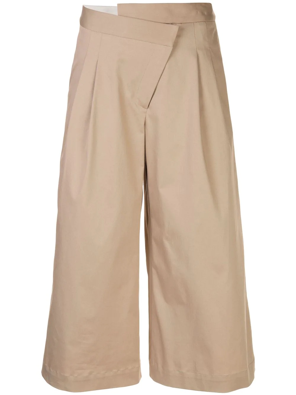 cropped pleated wide-leg trousers - 1