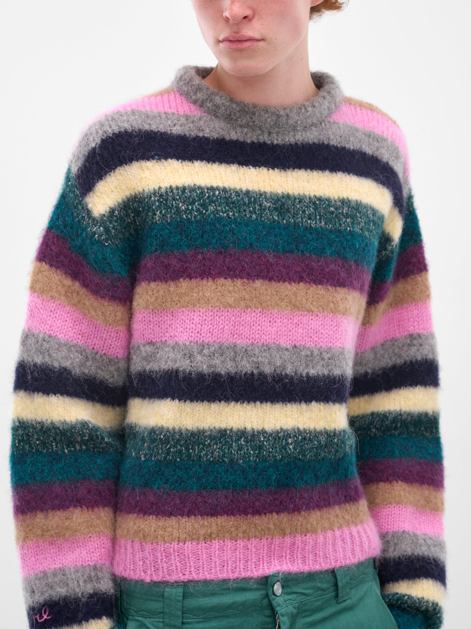 Multi-Color Stripe Alpaca Sweater - 5
