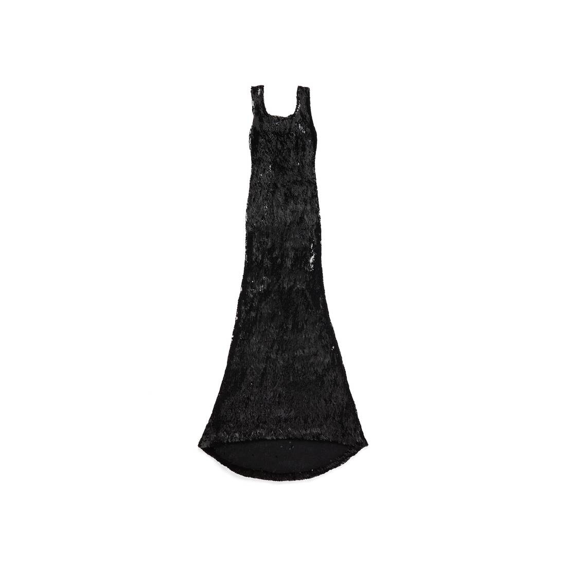 Women's Embroidered Maxi Dress in Black - 1