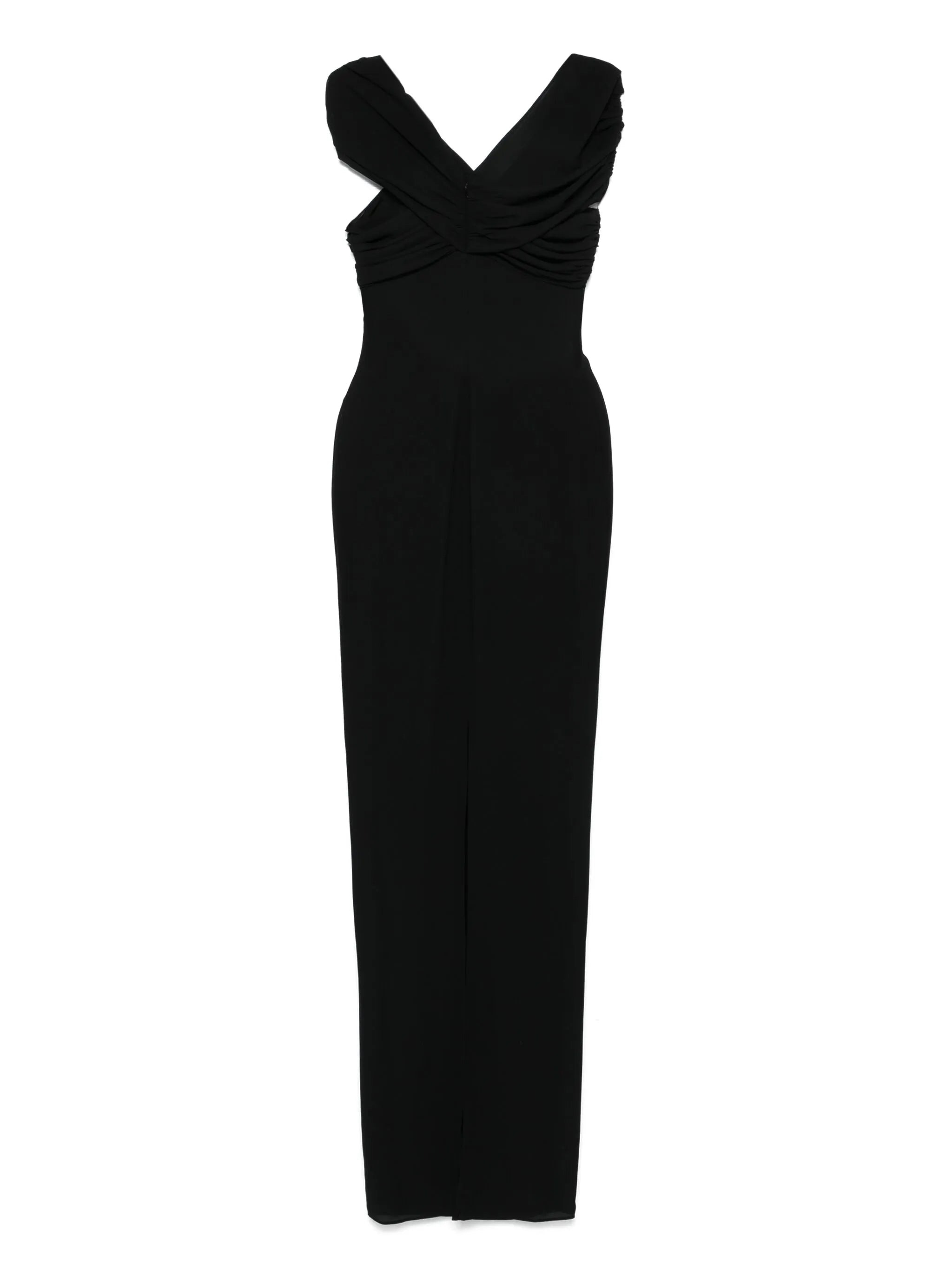 off-shoulder sheer maxi dress - 2