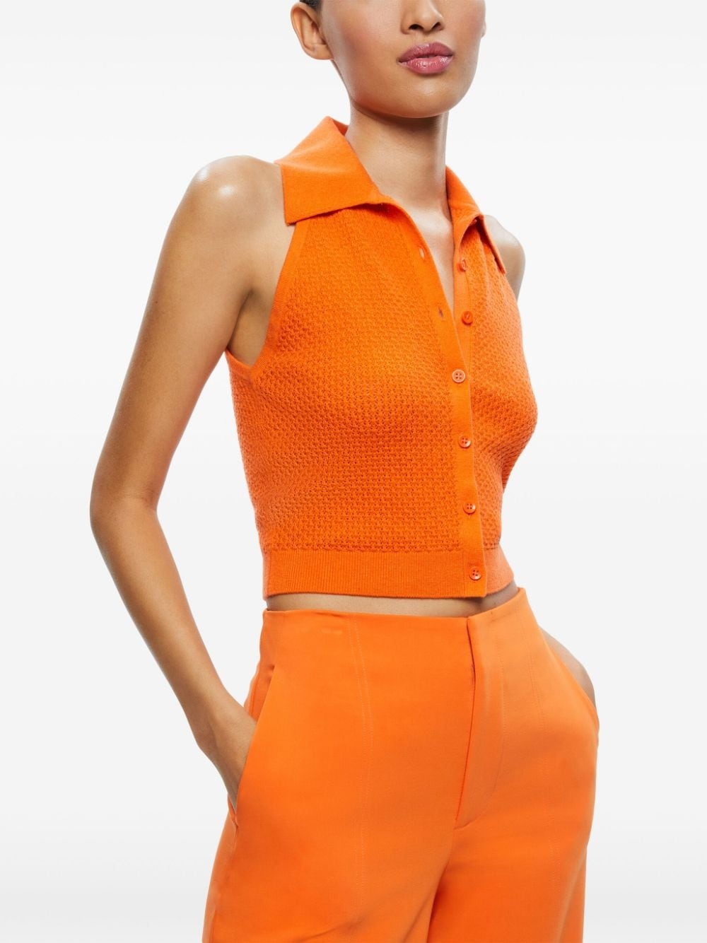 Miles spread-collar crochet top - 5