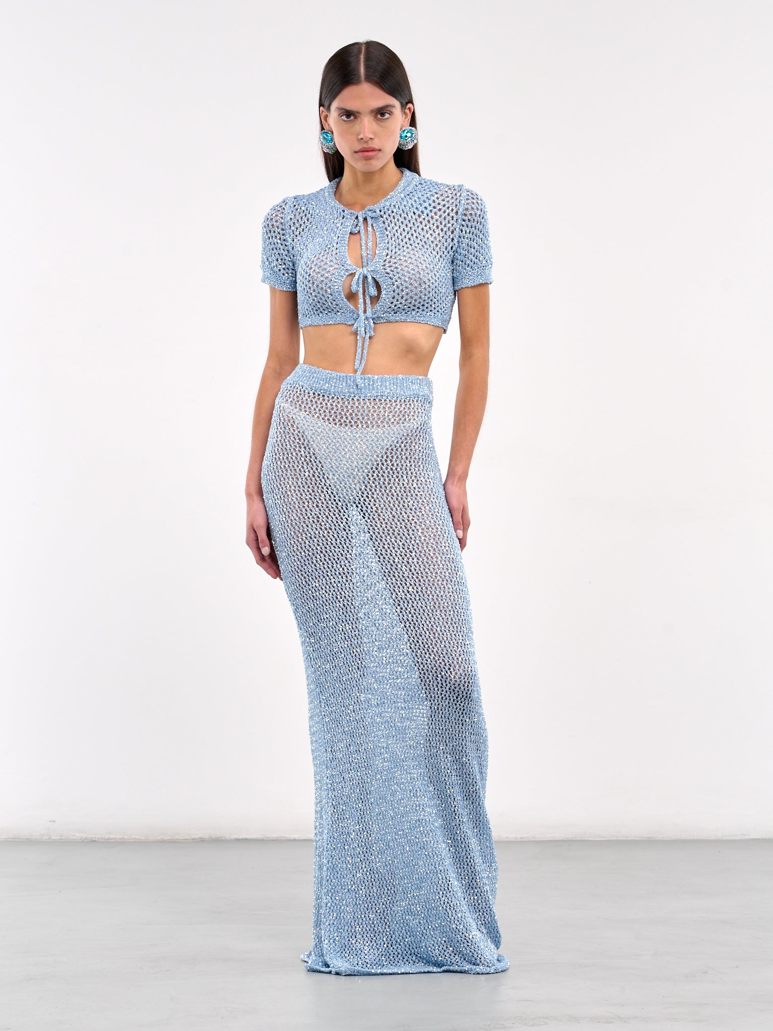 Sequin Crochet Crop Cardigan - 6