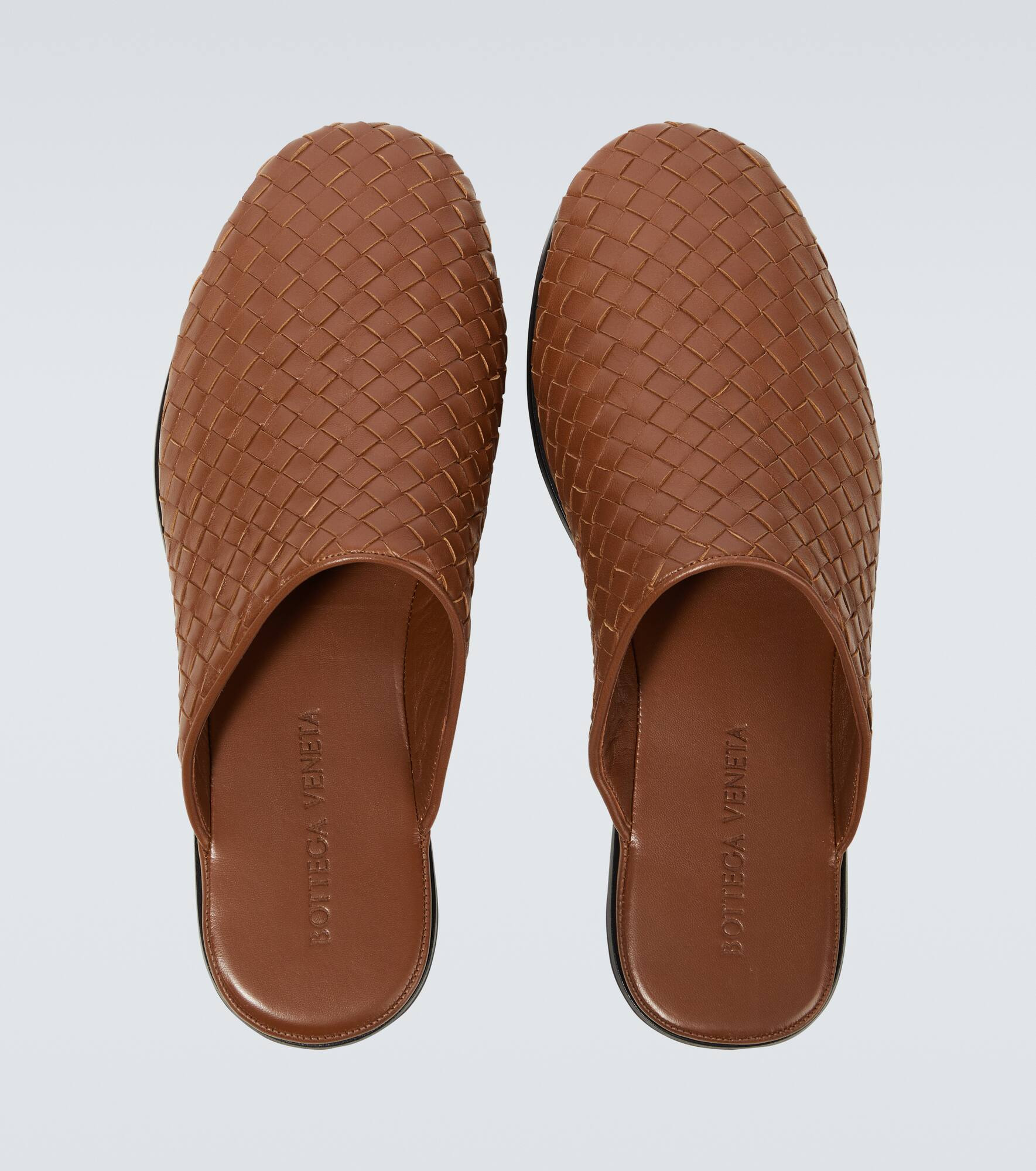 Intrecciato leather slippers - 4