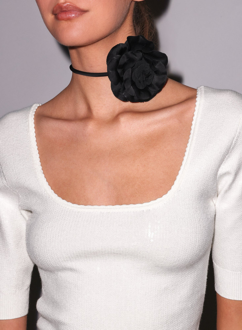 Sequin Knit Scoop Neck Top 4