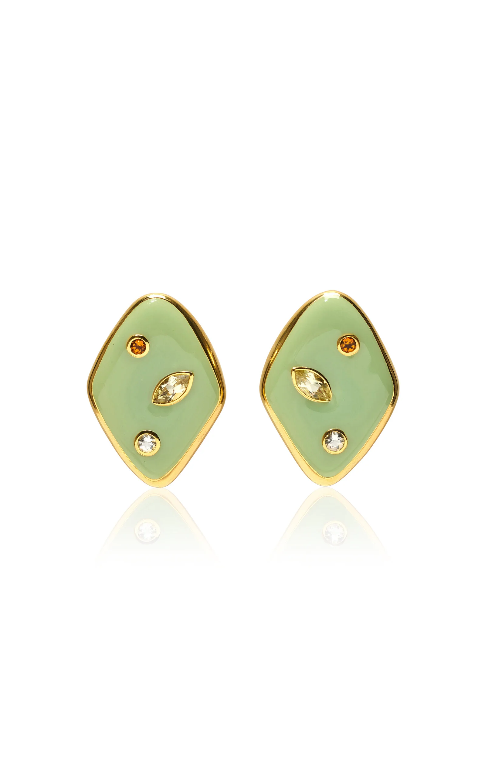 Nico Dot Earrings In Pistachio green - 1
