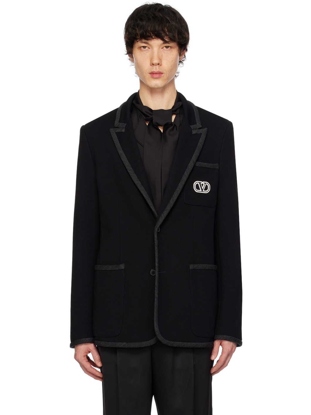 Navy VLogo Blazer - 1