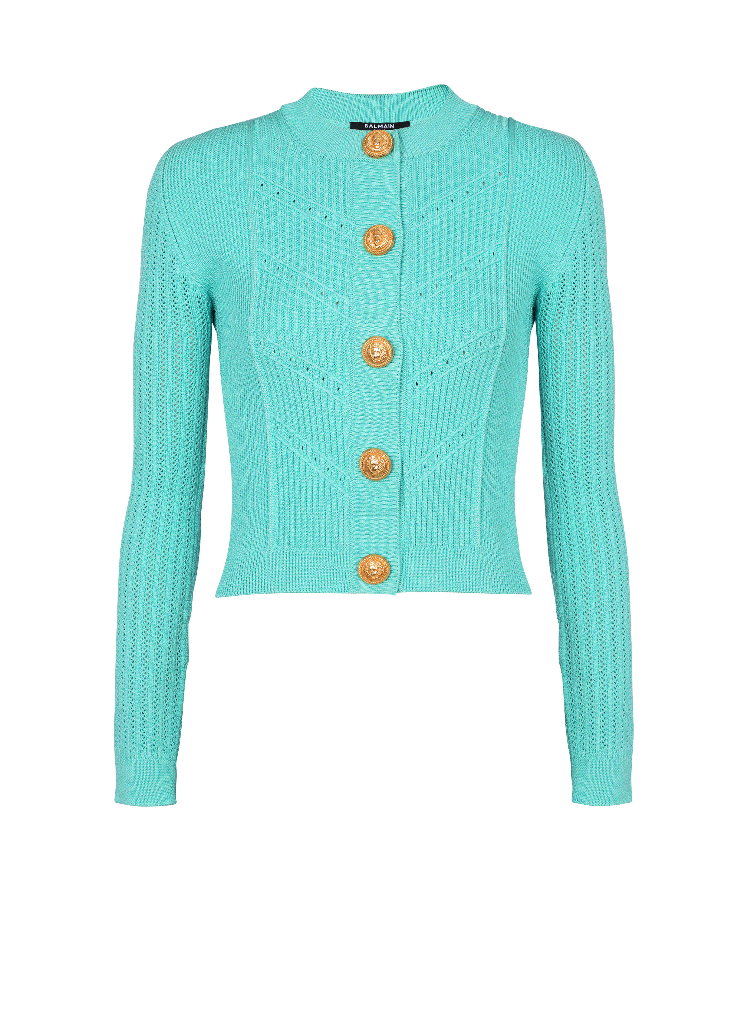 Cropped knit cardigan - 1