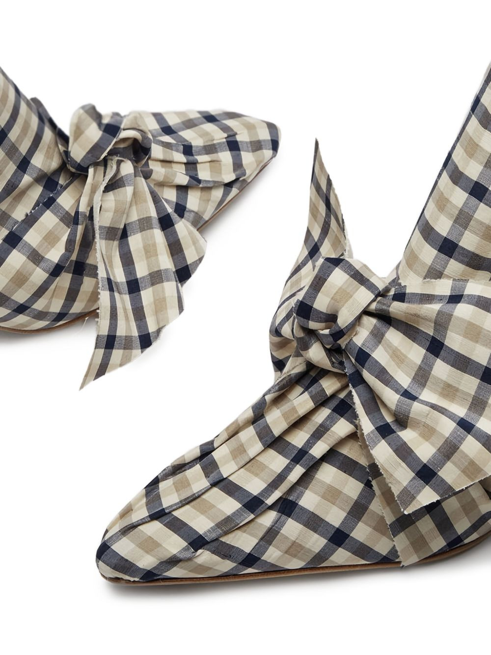 60mm Paulette bow gingham check mules - 4