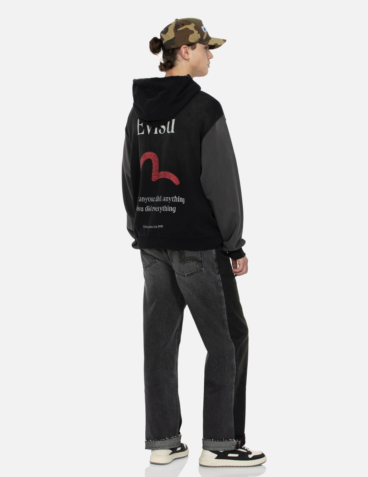 SEAGULL AND LOGO PRINT BOXY HOODIE - 3