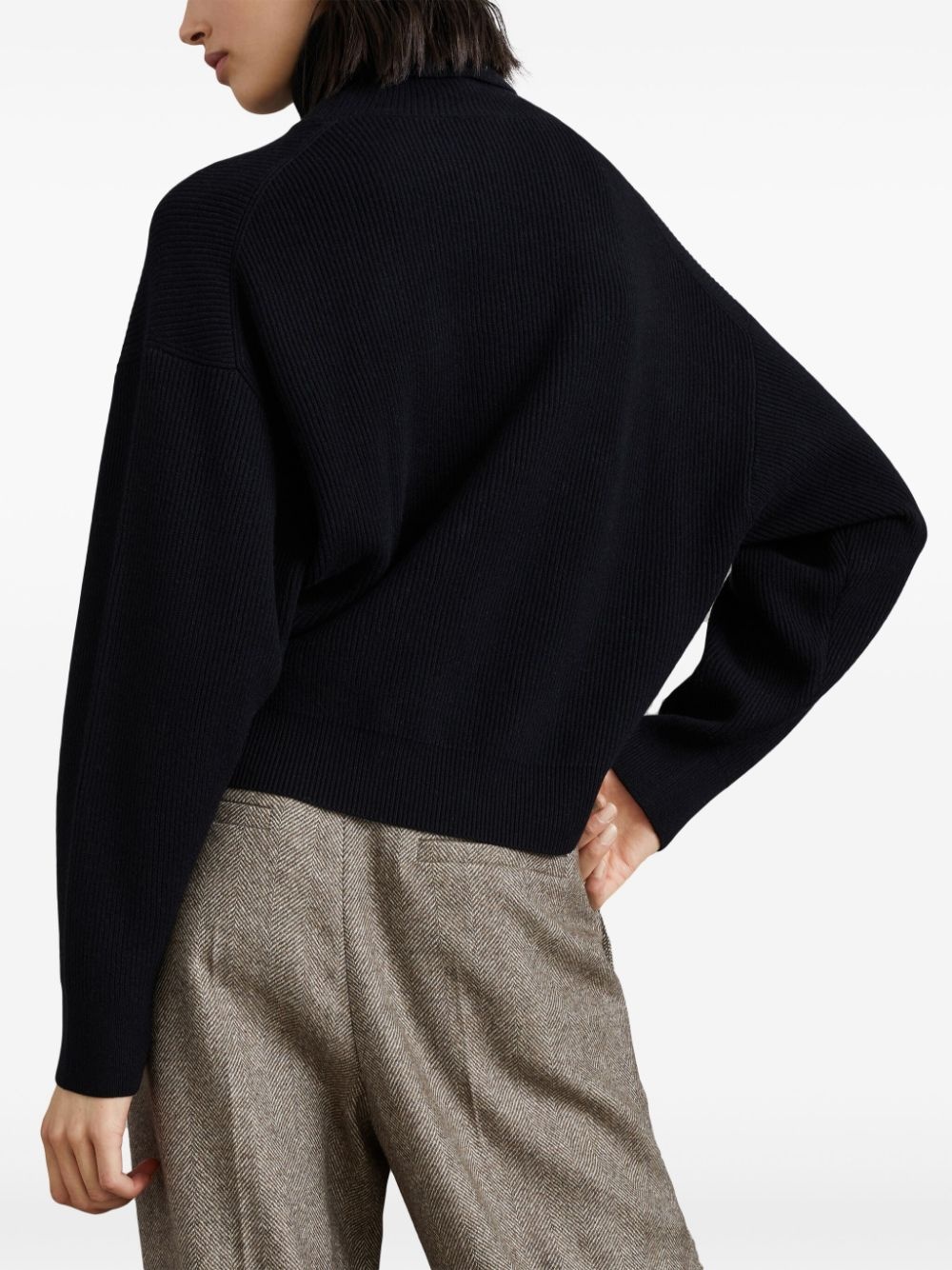 roll-neck ribbed jumper - 4