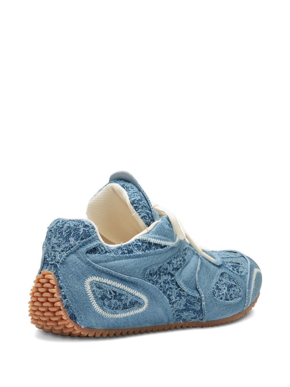 denim lace-up sneakers - 3