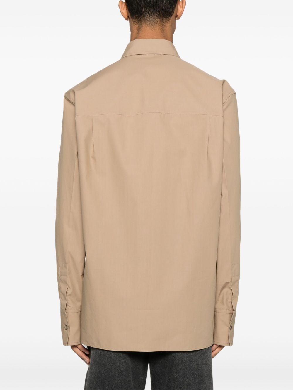 logo-embossed cotton shirt - 4
