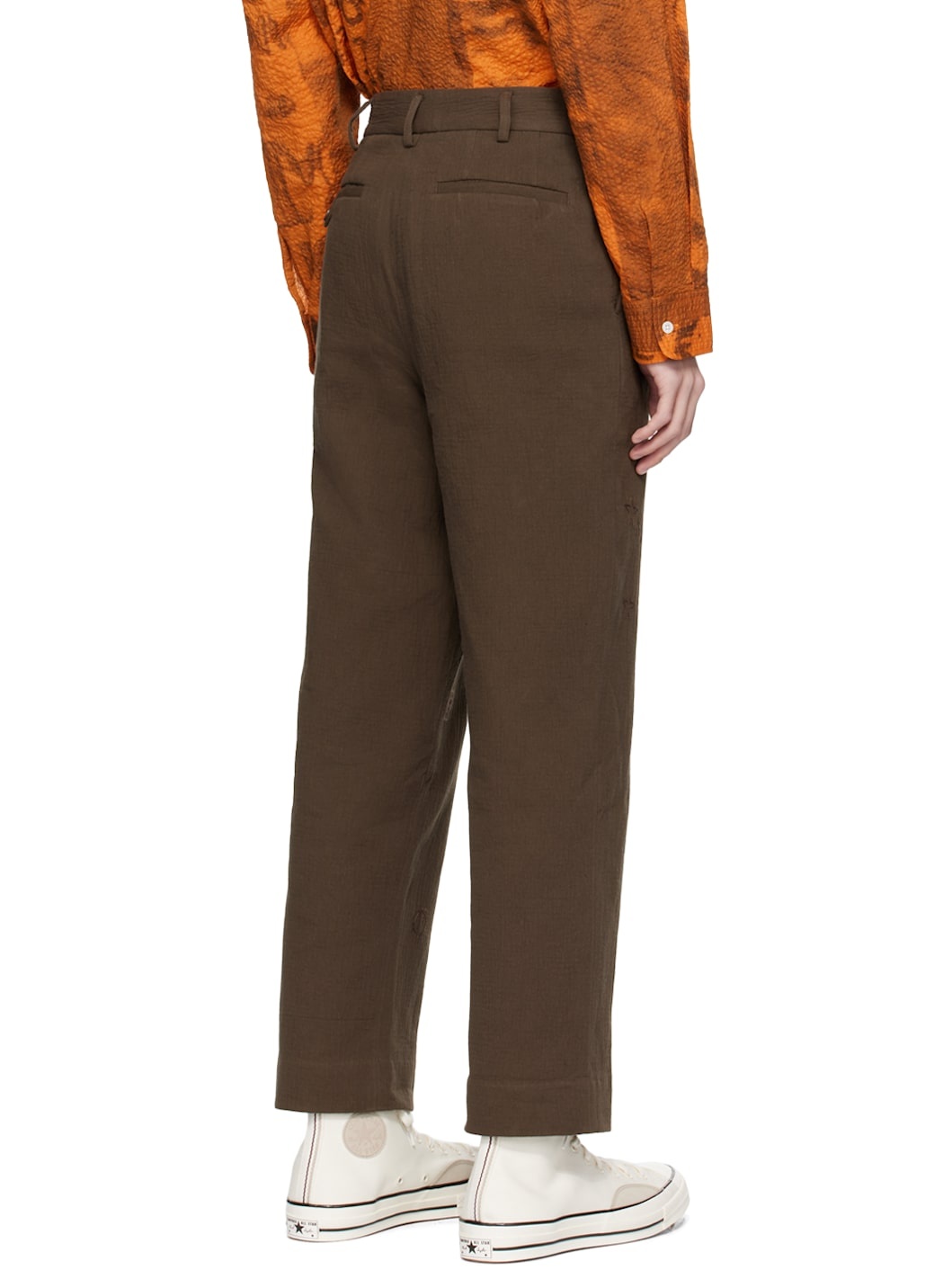 Brown Embroidered Trousers - 3