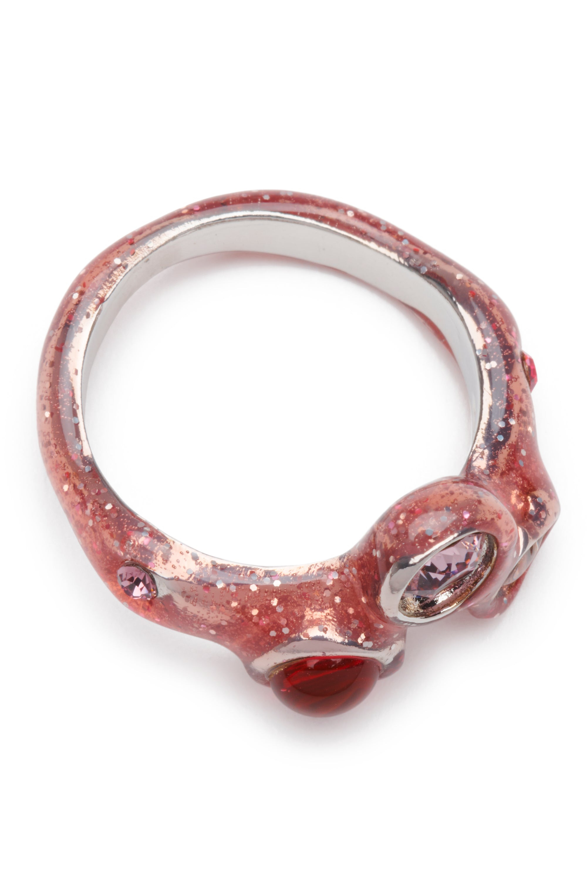 LIGHT PINK GLITTER FLORENCE RING - 3