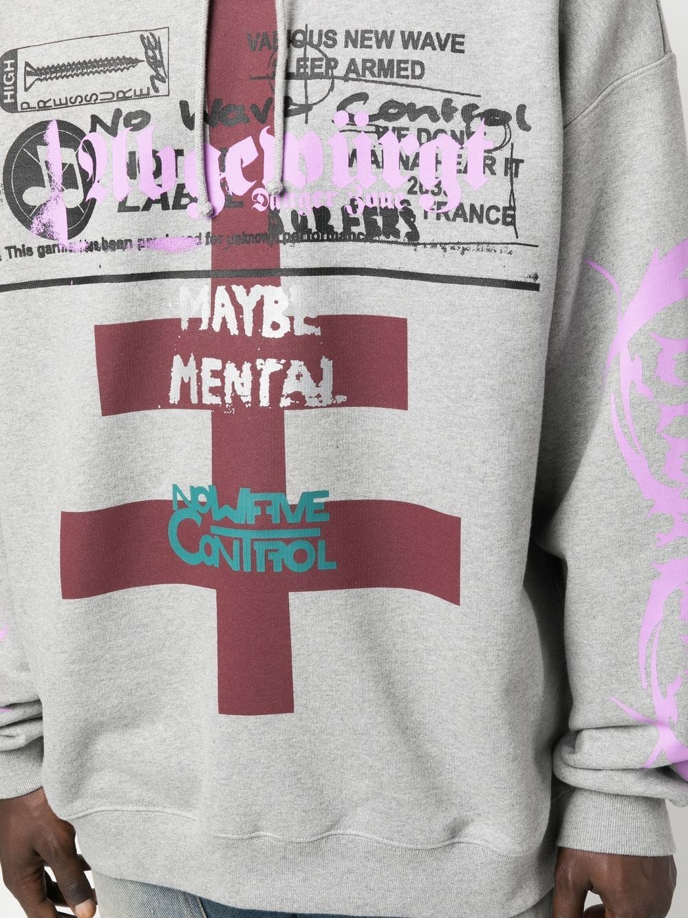 graffiti-print oversized hoodie - 6