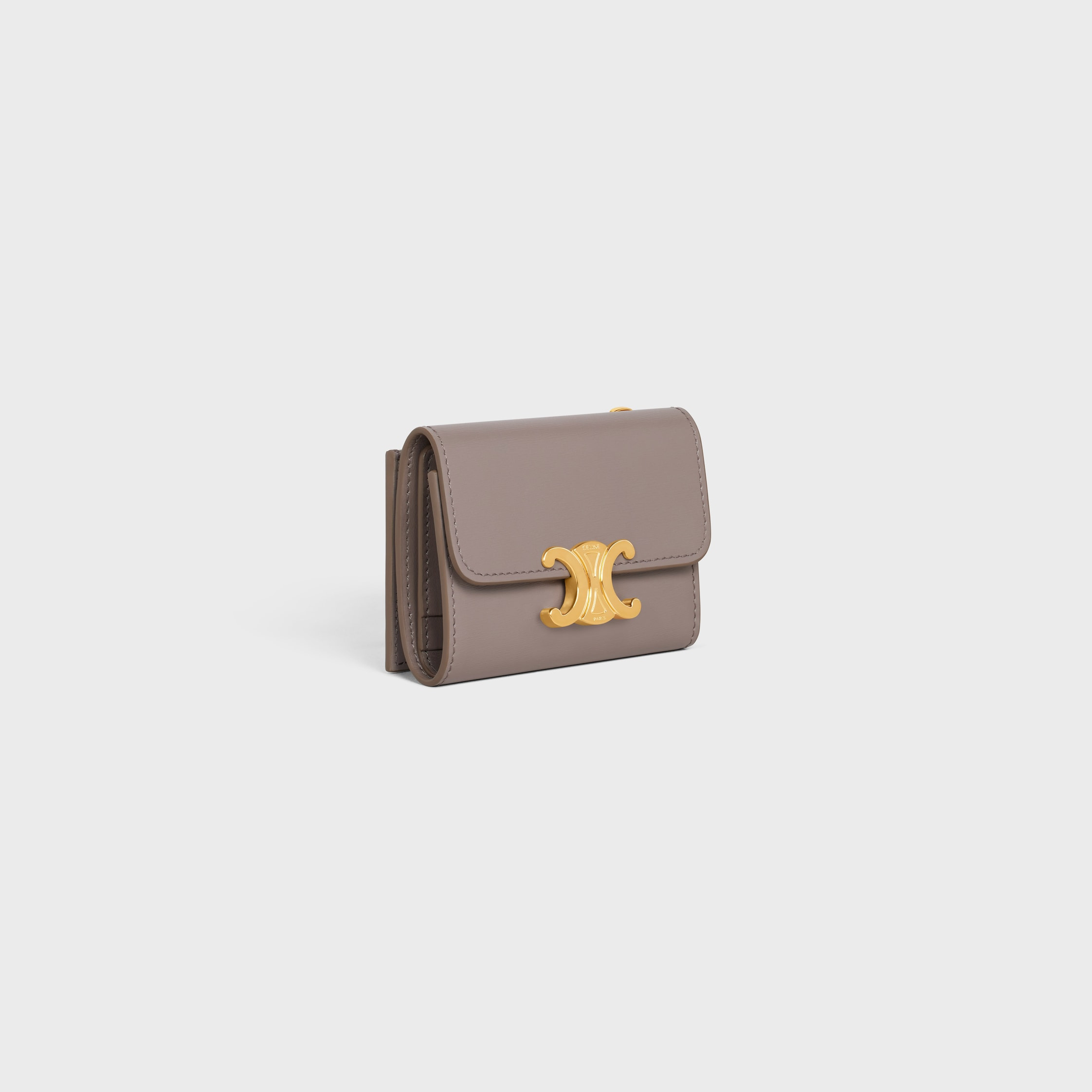 COMPACT WALLET WITH COIN TRIOMPHE in Shiny calfskin - 2
