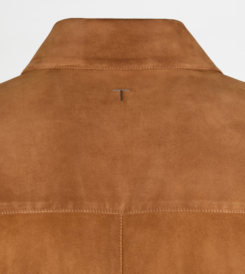 SHIRT JACKET IN PASHMY SUEDE - BROWN 8