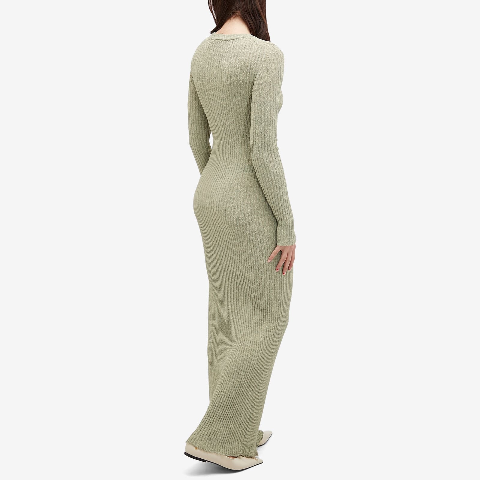 AMI Paris Ribbed Long Sleeve Maxi Dress - 3