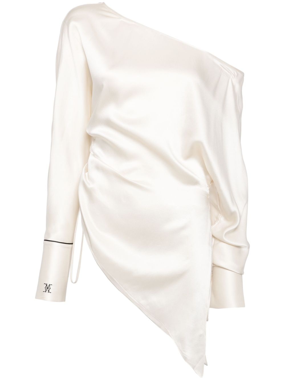 off-shoulder silk blouse - 1