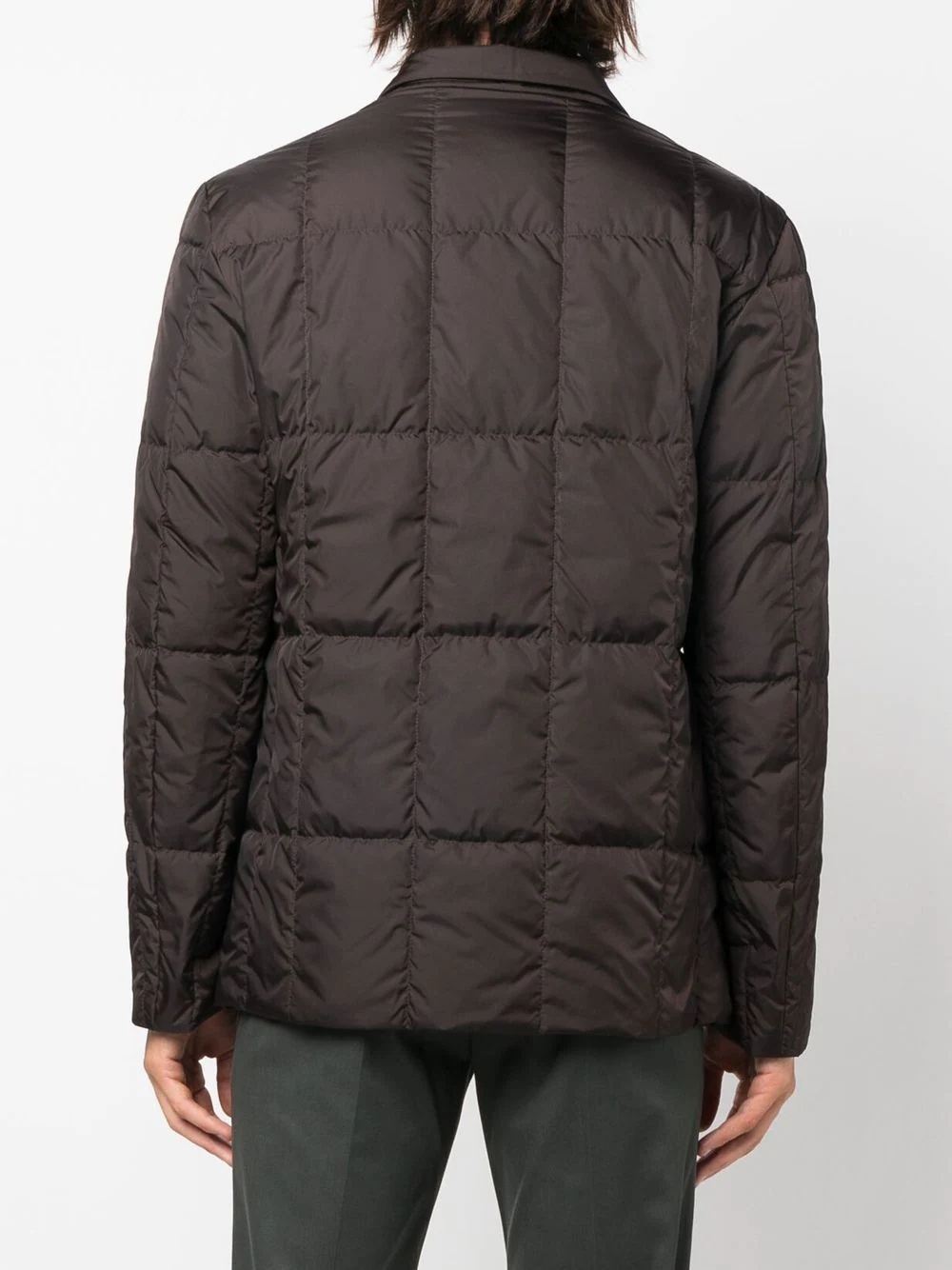 quilted feather-down jacket - 4