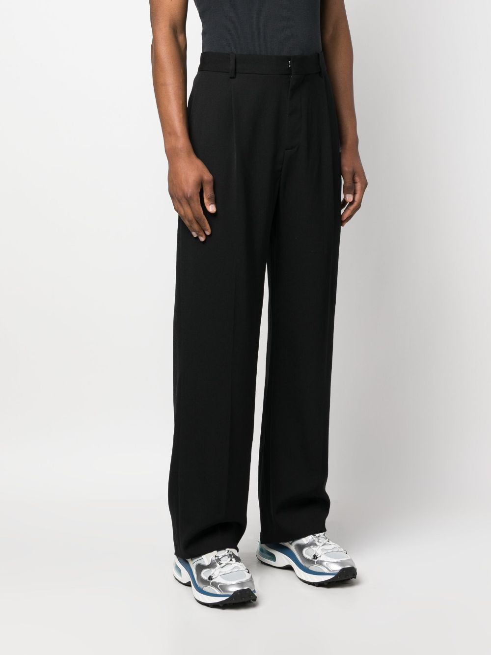 straight-leg pleated wool trousers - 3