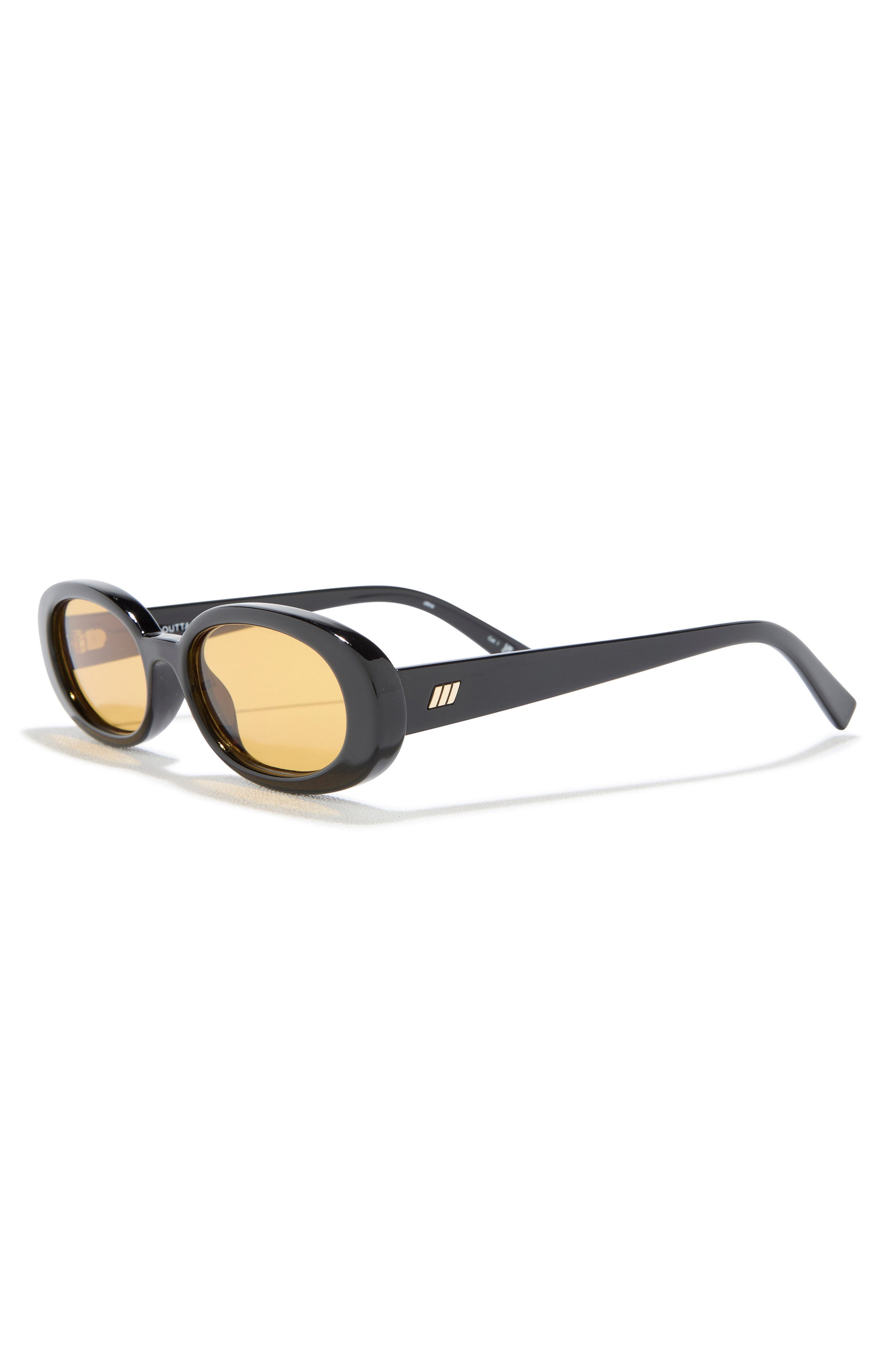 Le Specs Outta Love 51mm Oval Sunglasses in Black /Mustard Mono at Nordstrom - 2