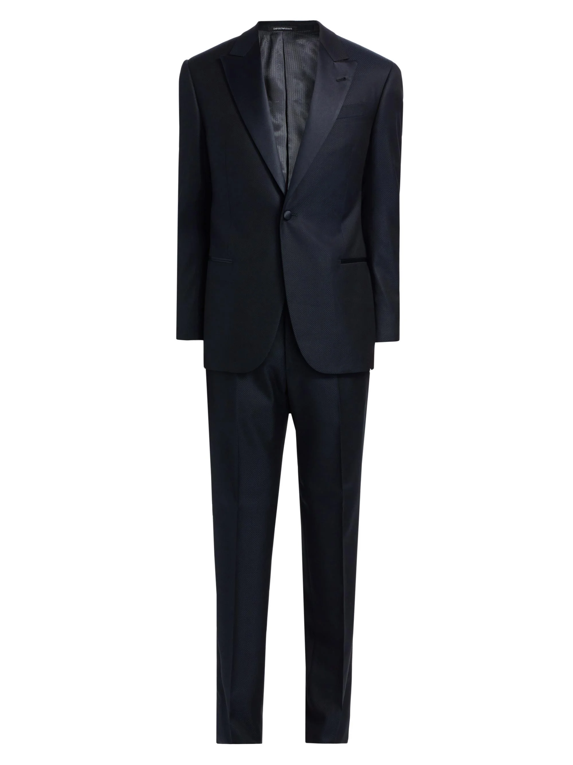 Men's Textured Wool-Silk Tuxedo - Dark Blue - 1