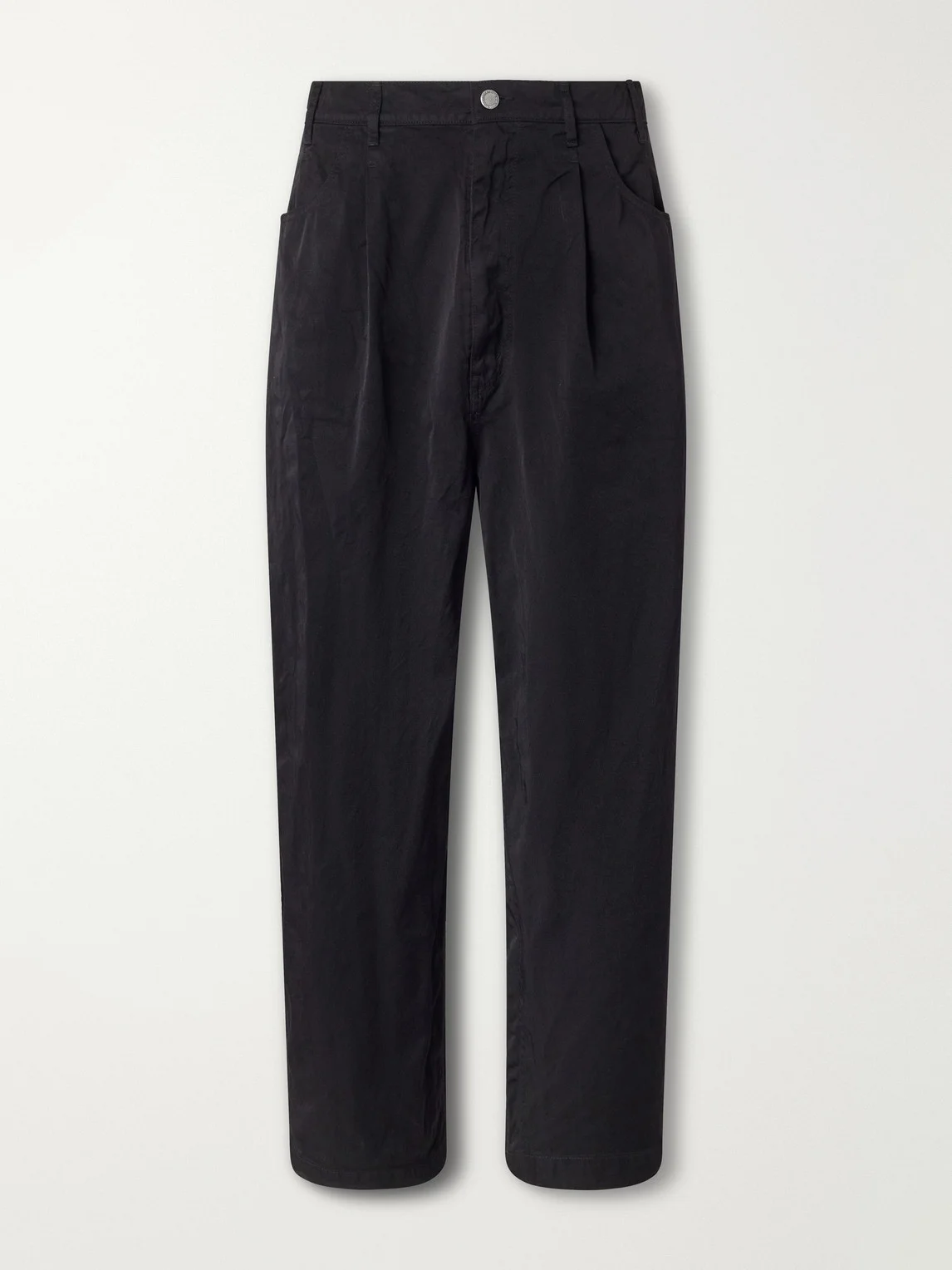 Wide-Leg Twill Trousers - 1
