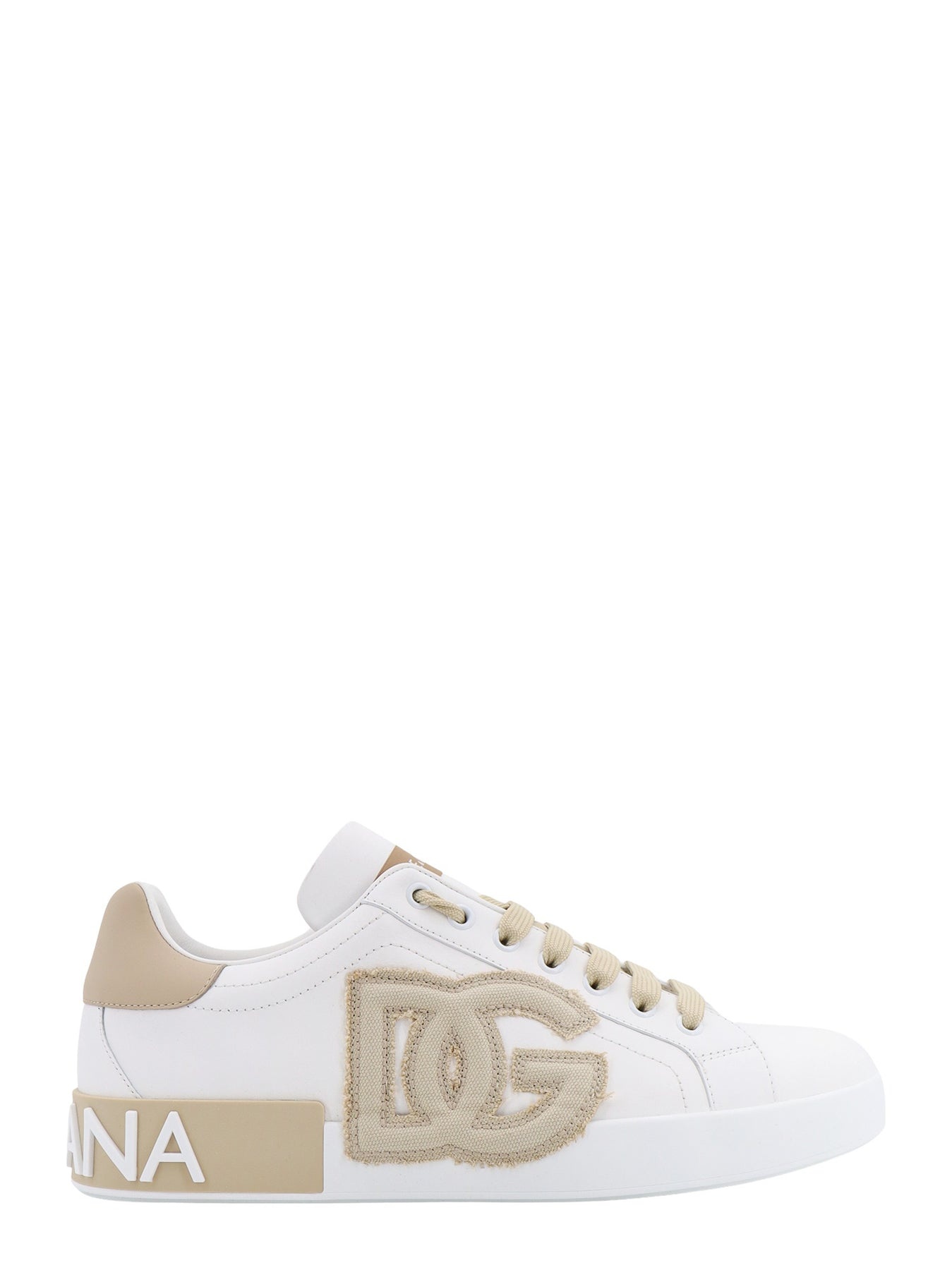 Leather sneakers with lateral monogram - 1