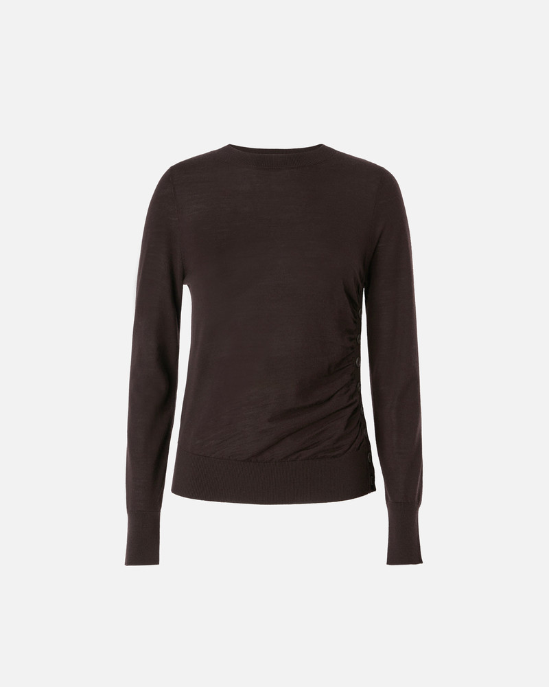 WOOL SWEATER WITH SIDE BUTTONS - 1