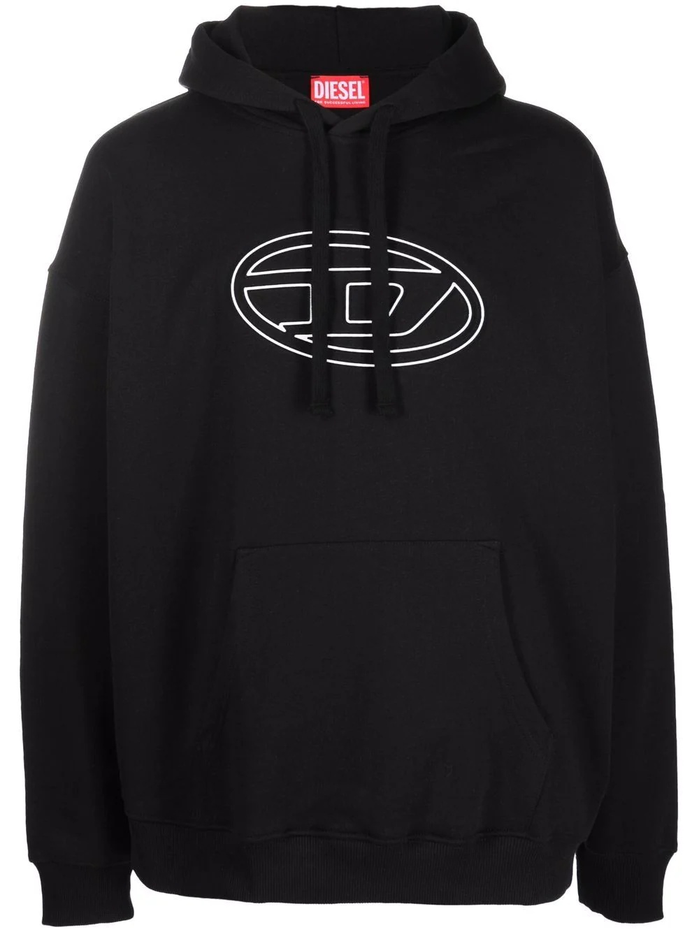 logo-print cotton hoodie - 1