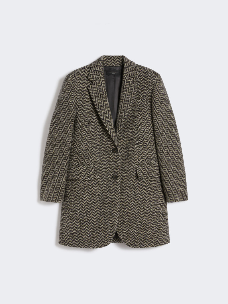 MAIORCA Single-breasted tweed coat 1