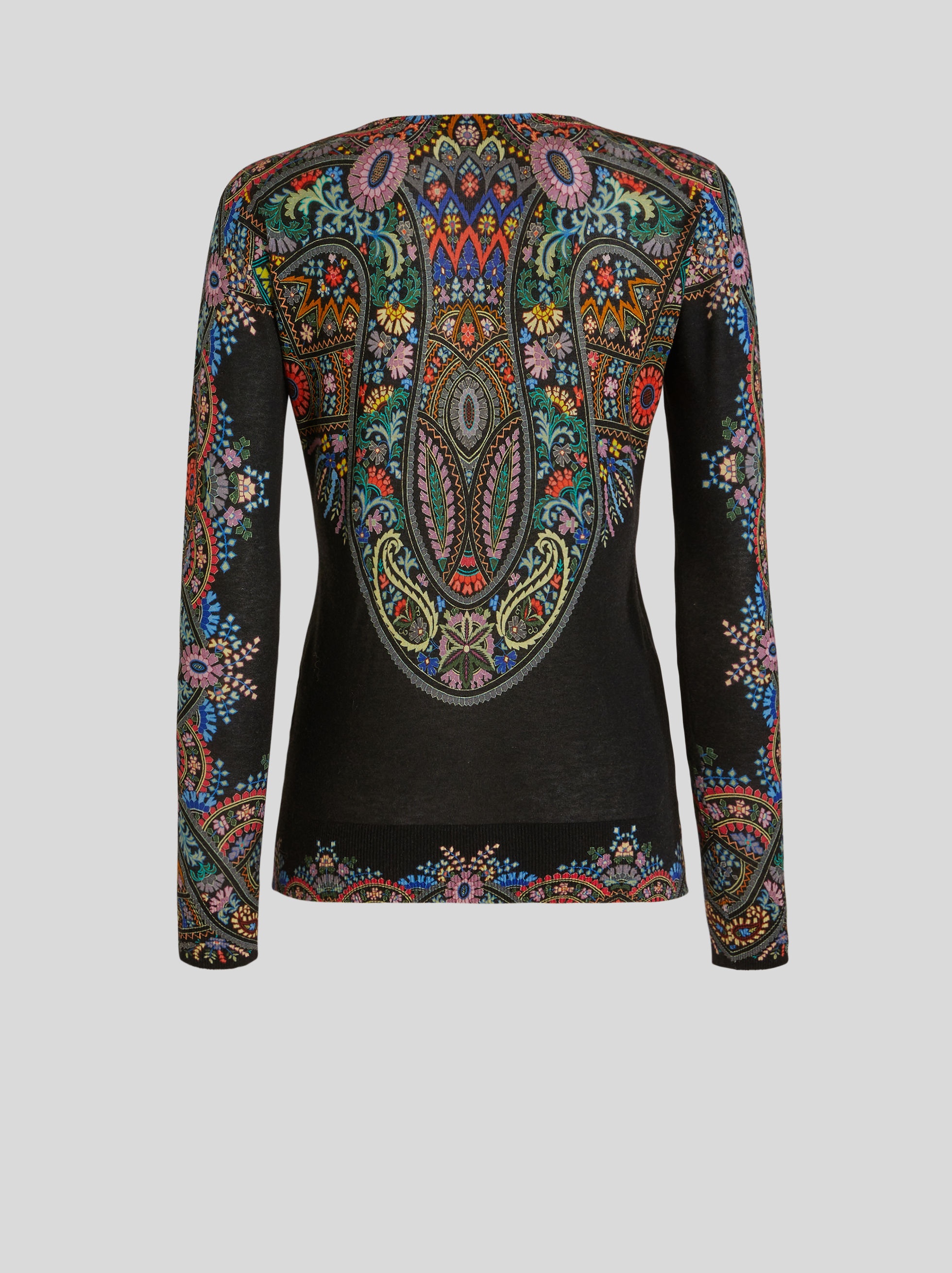 SILK AND CASHMERE JUMPER WITH MICRO FLOWERS - 2