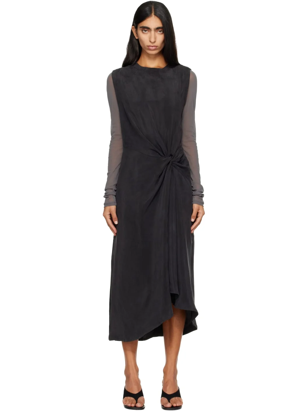 Black Delph Midi Dress - 1
