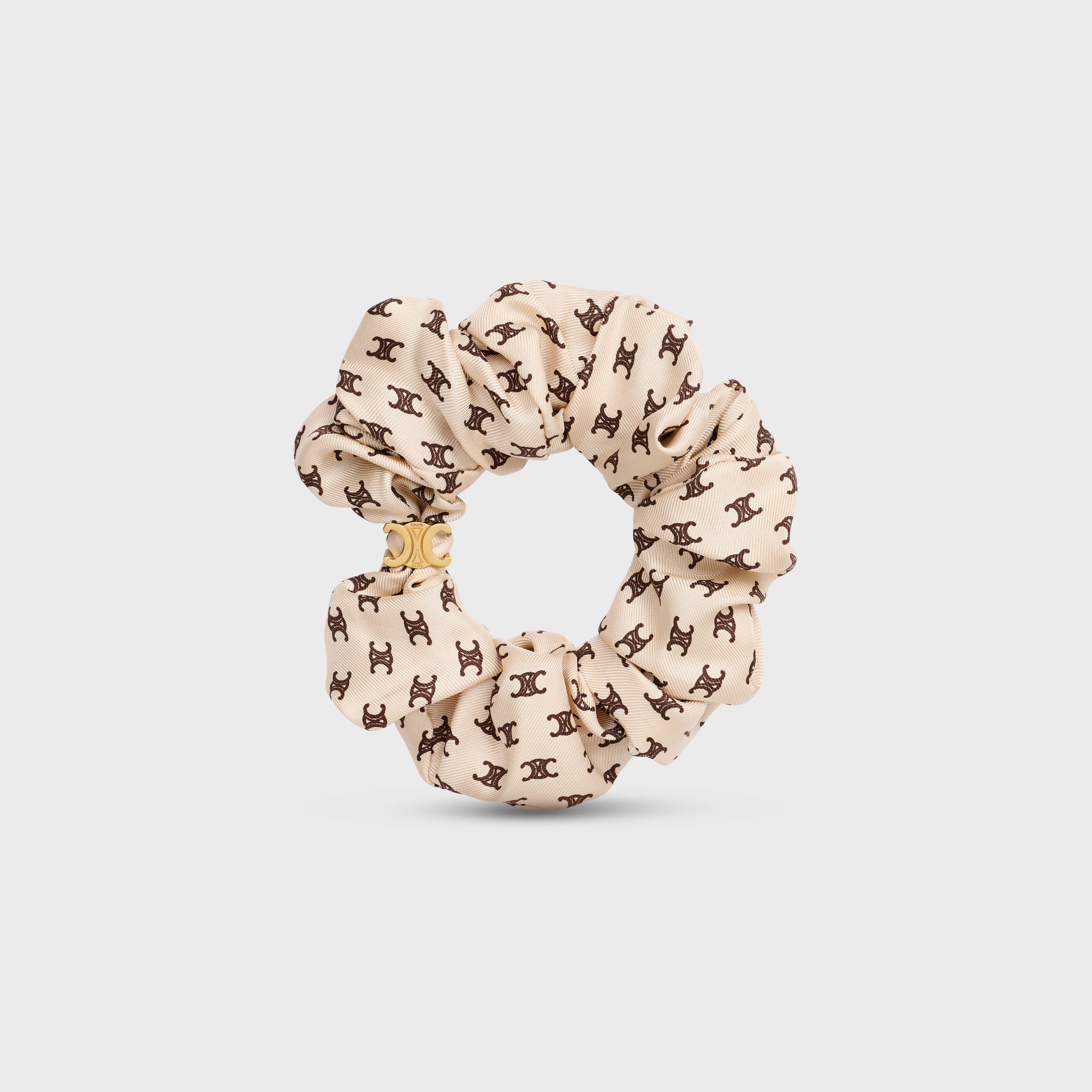 Scrunchy Mini Triomphe in Silk and Brass with Gold finish - 1
