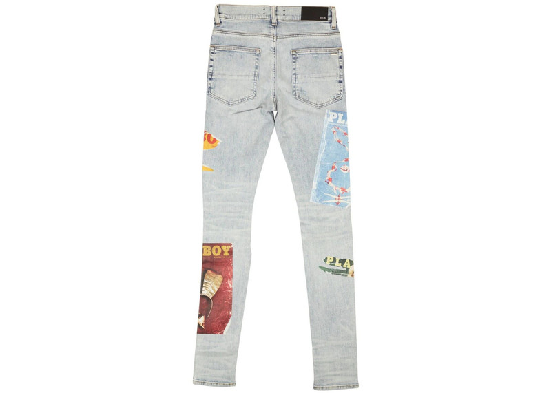AMIRI AMIRI Denim Playboy Magazine Skinny Jeans Blue outlook