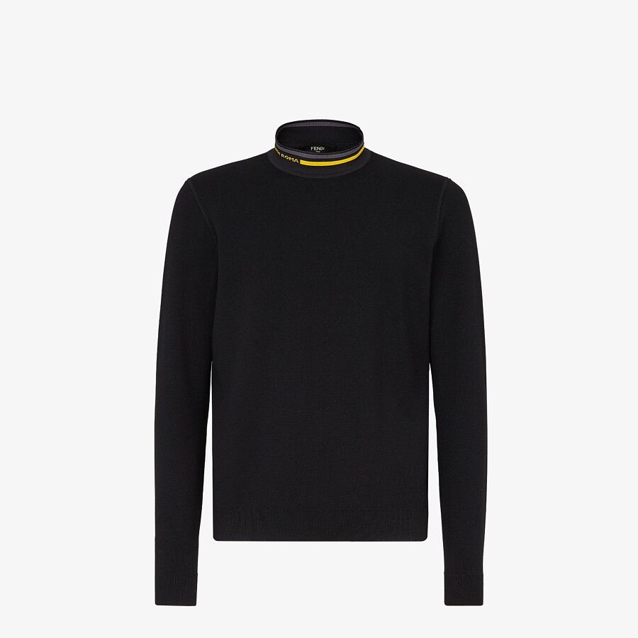 Black wool jumper - 1