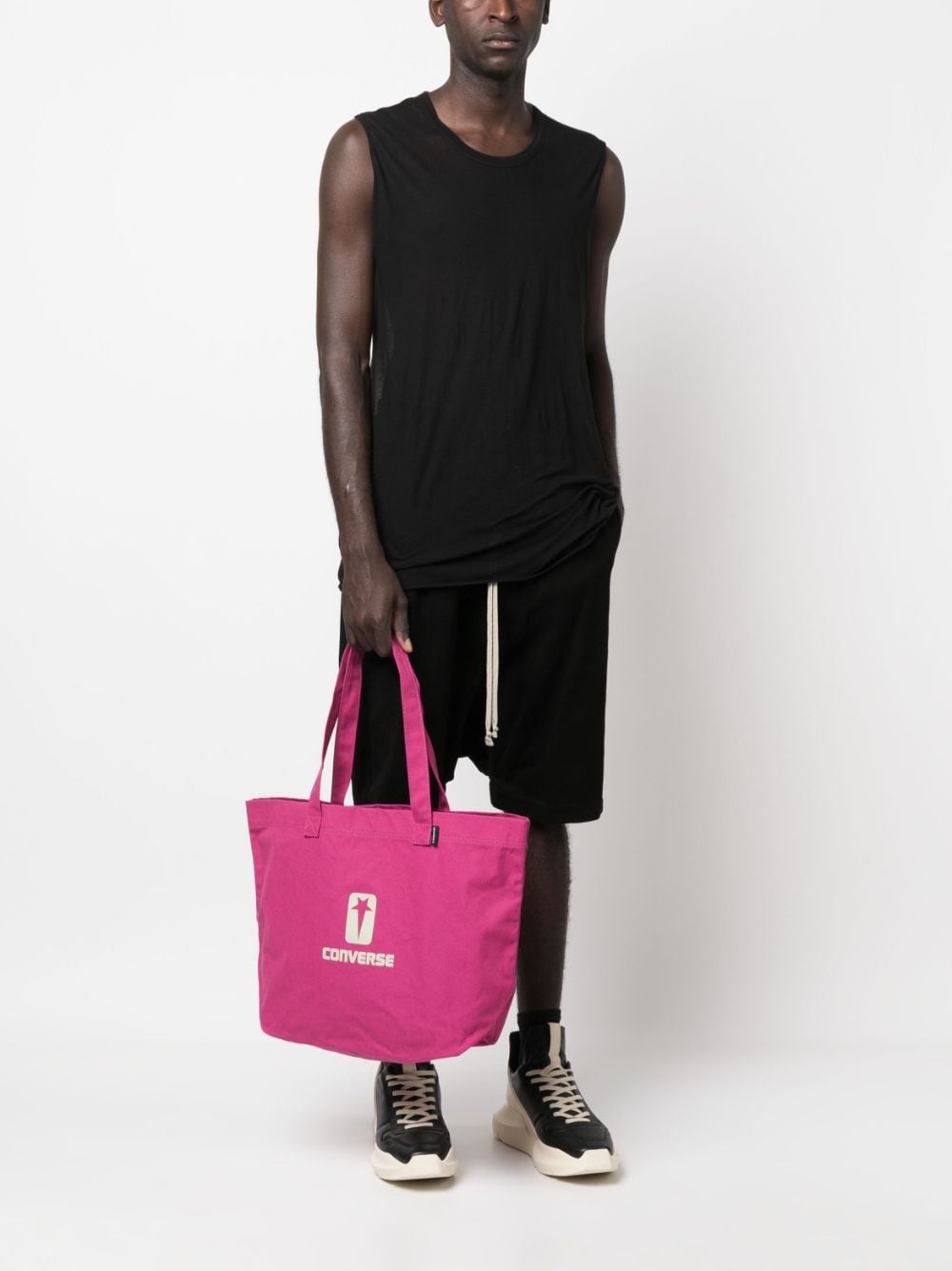 x DRKSHDW logo-print canvas tote bag - 2