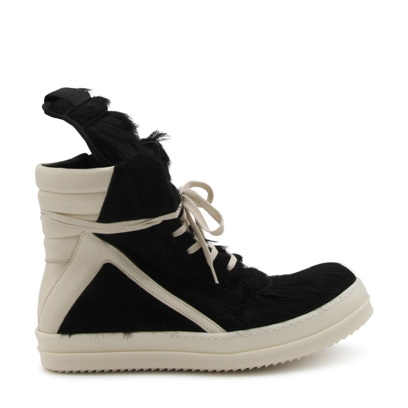 black and white leather geobasket sneakers - 1