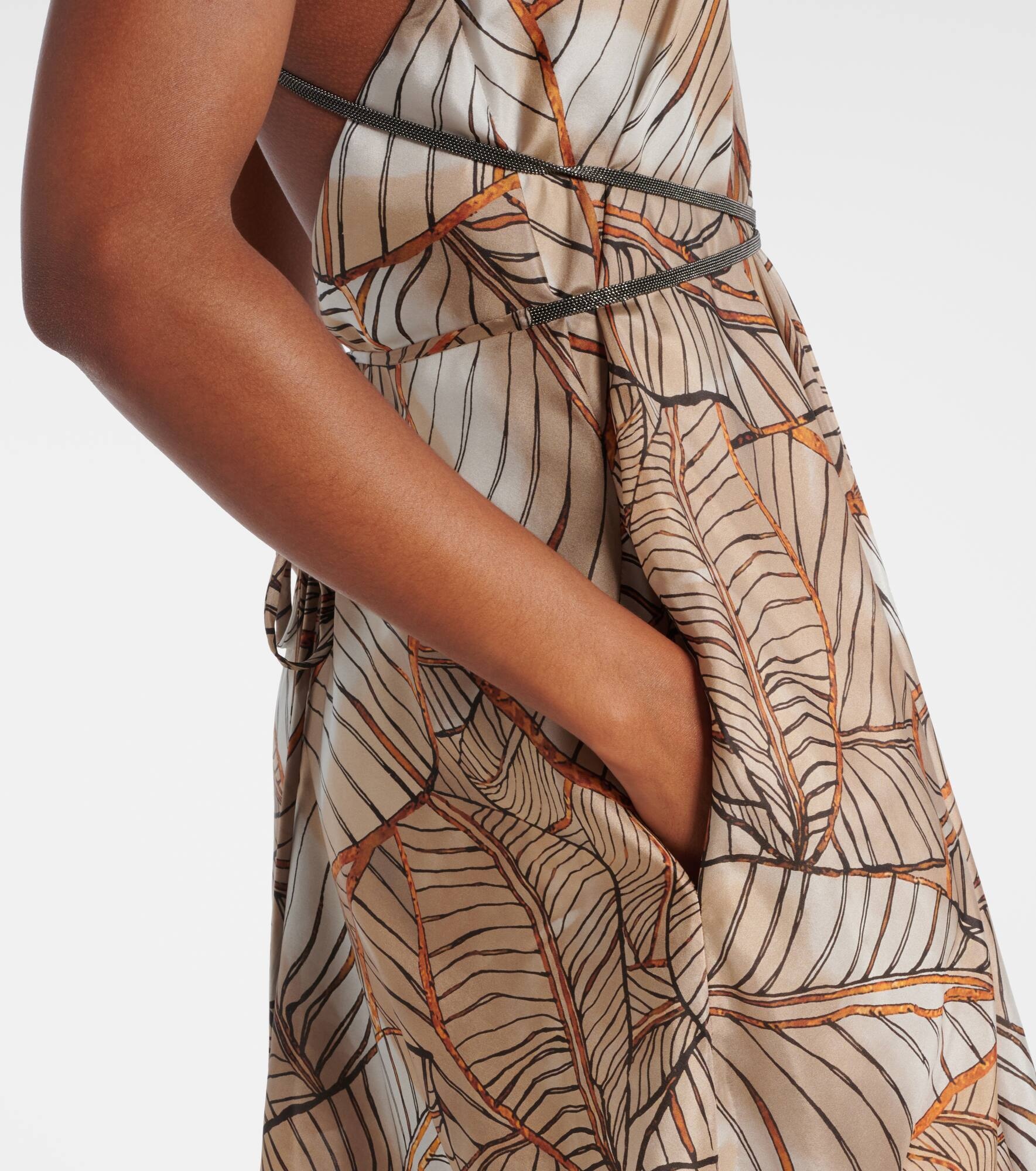 Printed silk maxi dress - 5