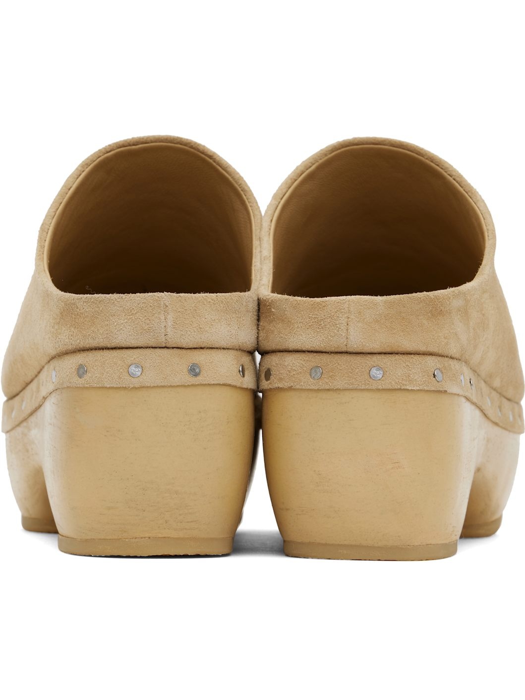 Beige Suede Contour Clog - 2