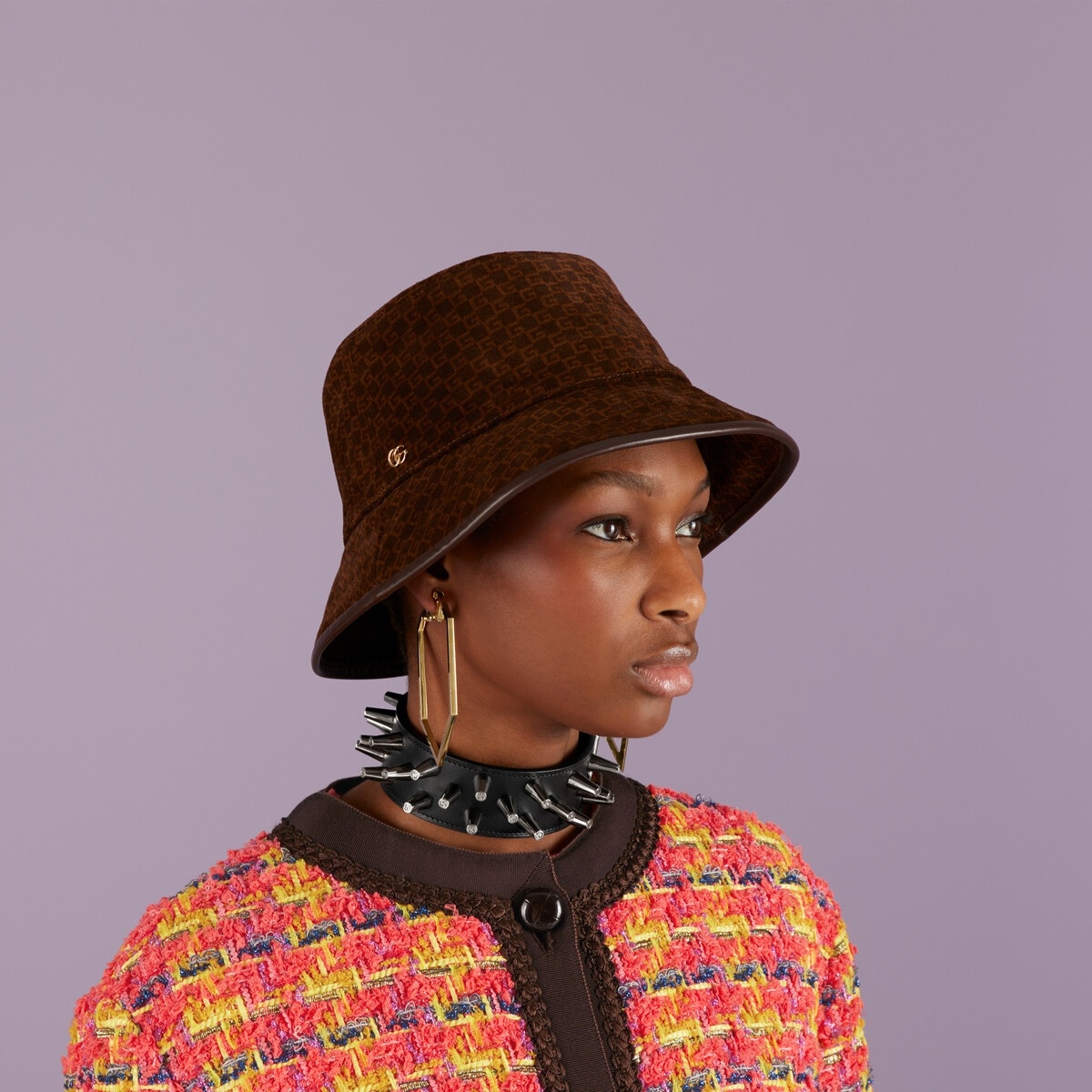 Mini Square G suede bucket hat - 3