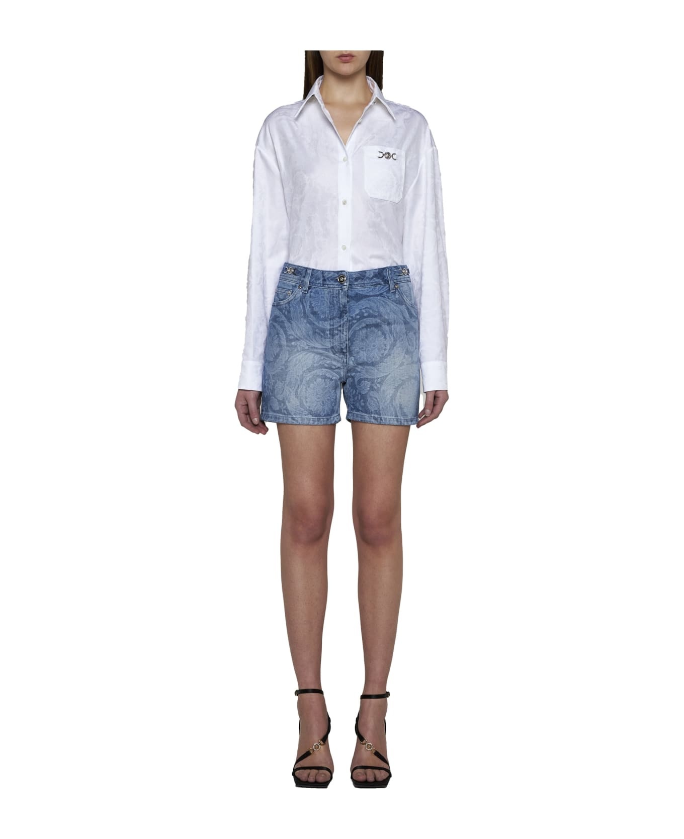 Slim Fit Denim Shorts - 2