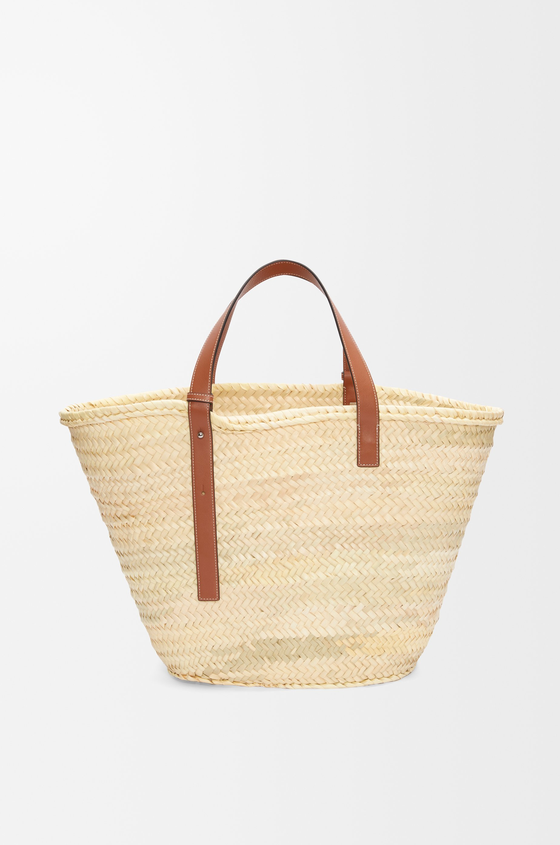 Large Classic Basket in palm leaf and calfskin - 5